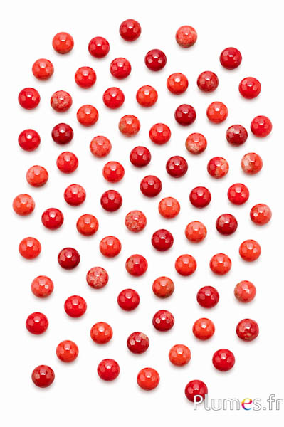 Facettierte Korallenperlen - Ø 8 mm - rot